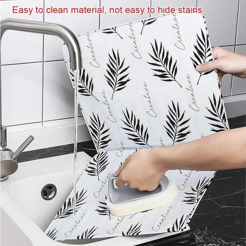 1PC Aluminum Foil Oil Block Barrier Stove Cook Cactus Printed Anti-Splashing Oil Baffle Heat Insulation