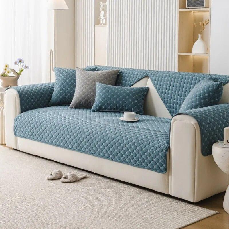 Living Room Anti-slip Couch Furniture Protection Cover Mat Universal Cotton Linen Sofa Slipcover Luxury Sofa Couch Covers