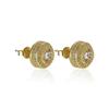 Round Full Zircon Stud Earrings Punk Hip Hop Fashion Jewelry For Men And Women