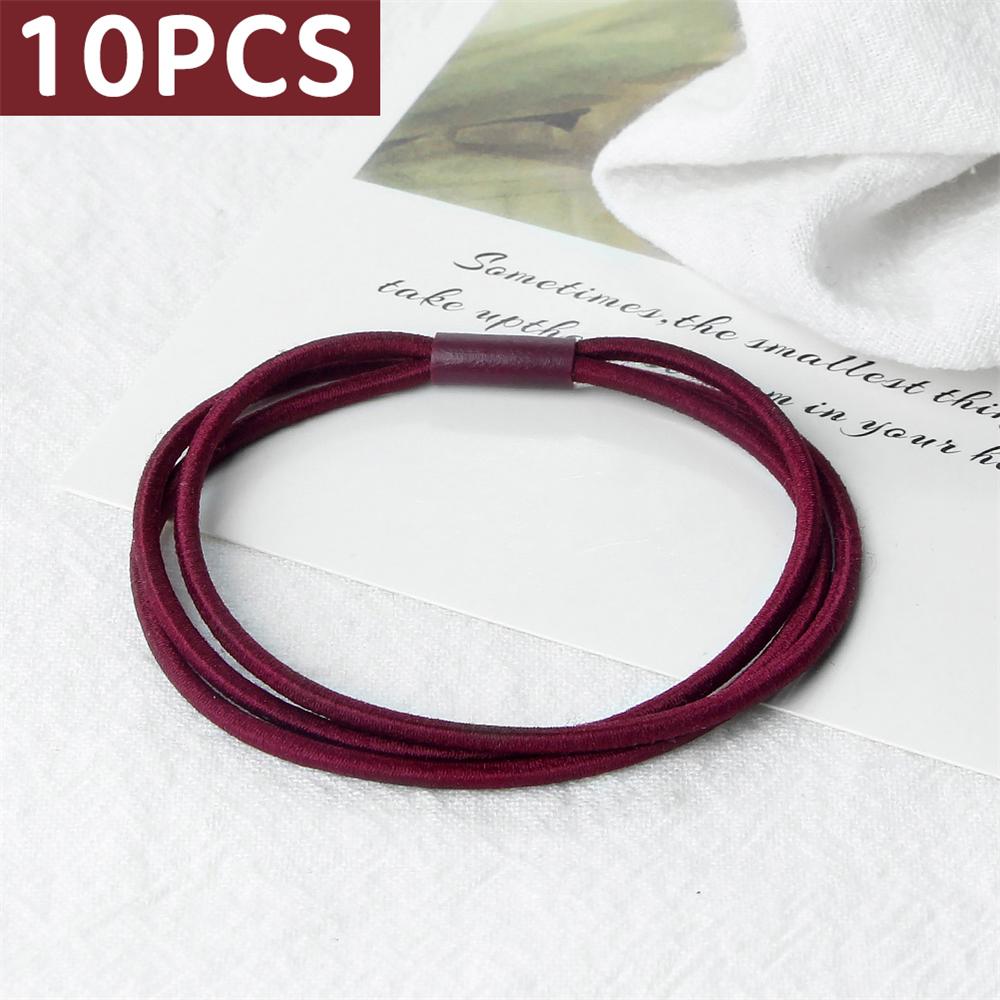10pcs Simple Multi Loop Hair Bands Women Basic Solid Color Rubber Band Hair Accessories Headband Holder Scrunchies Gift for Girl