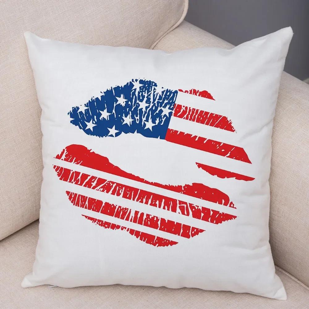 Funda de almohada de labios sexy para mujer, decoración de sofá, hogar, coche, funda de cojín con estampado de pintalabios de dibujos animados