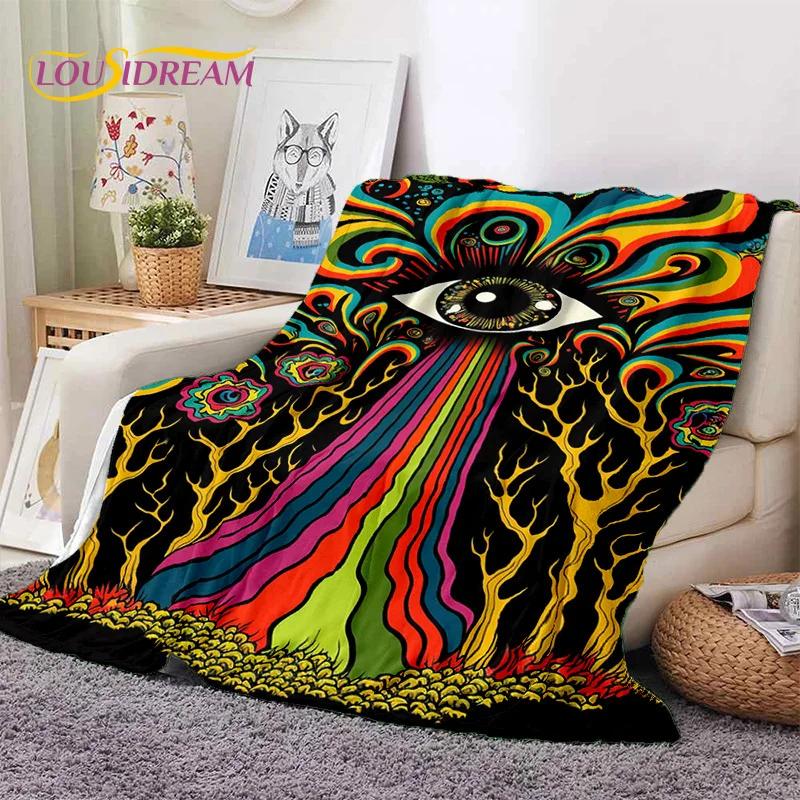 3D Boze Oog Turkije Blauw Nazar Oog van Horus Zachte Flanel Dekens, Plaid Comfortabele Deken voor Picknick Bedden Bank Slaapkamer