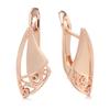 Kinel Rose Gold blizgūs lapų auskarai moterims