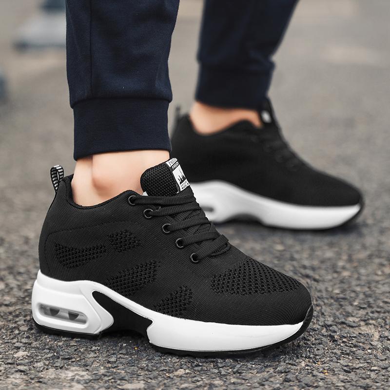 Women High Top Walking Shoes 9 Cm Wedges Sports Shoes Thick Sole Platform Fitness Sneakers Outdoor Ladies Running Jogging Shoe