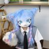 Kig Fursuit Animal Head Wearable Headgear Furikon Cute Braid Doll Cat Ears Cos Plush Animal Head