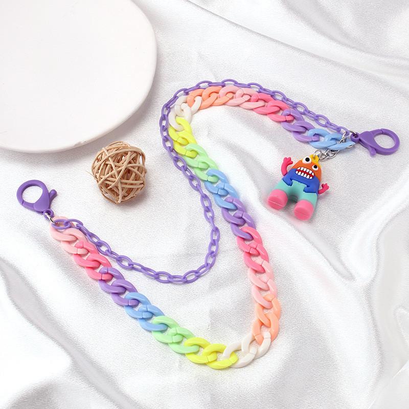 Monster Fashion Waist Chain With Colorful Resin Pendant For Men And Women