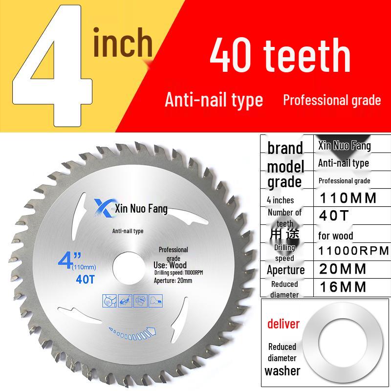 High-Speed Steel & Tungsten Circular Saw Blade for Wood & Aluminum, 4-10 Inch, Fits Hand Angle Grinders