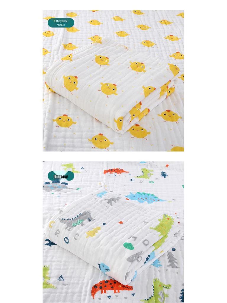 High-Density Six-Layer Pure Cotton Baby Bath Towel and Swaddling Blanket for Newborns and Children