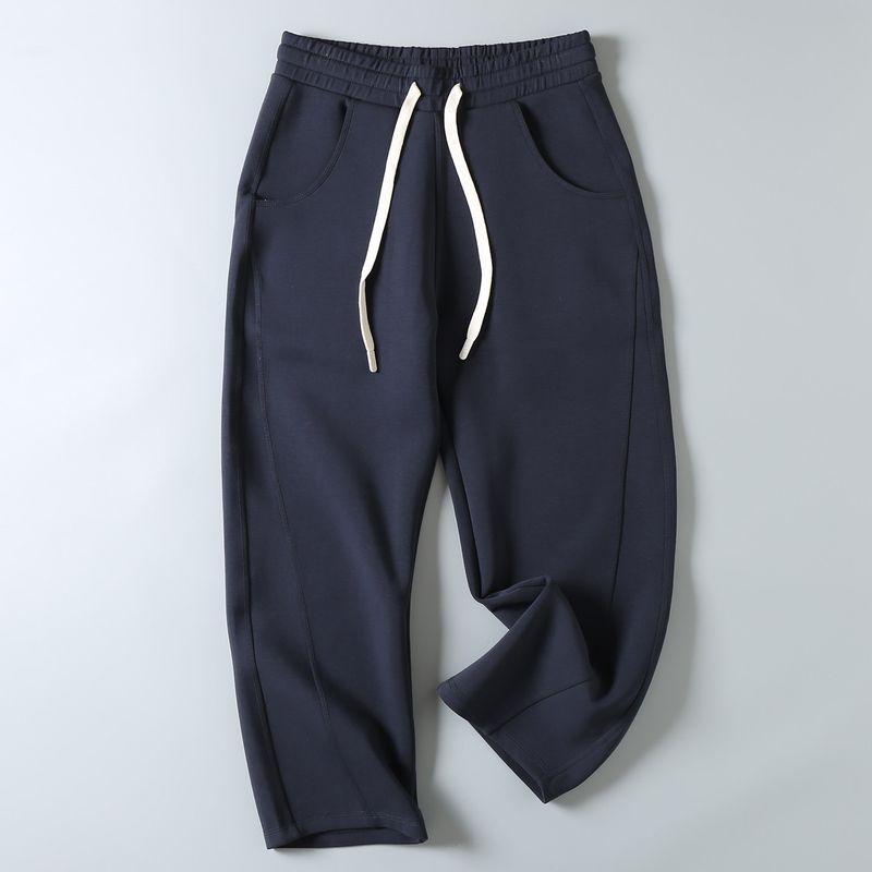 Designer-Style Autumn Loose Wide-Leg Comfortable Sports Casual Space Cotton Curved Sweatpants for Men, Original Foreign Trade Surplus