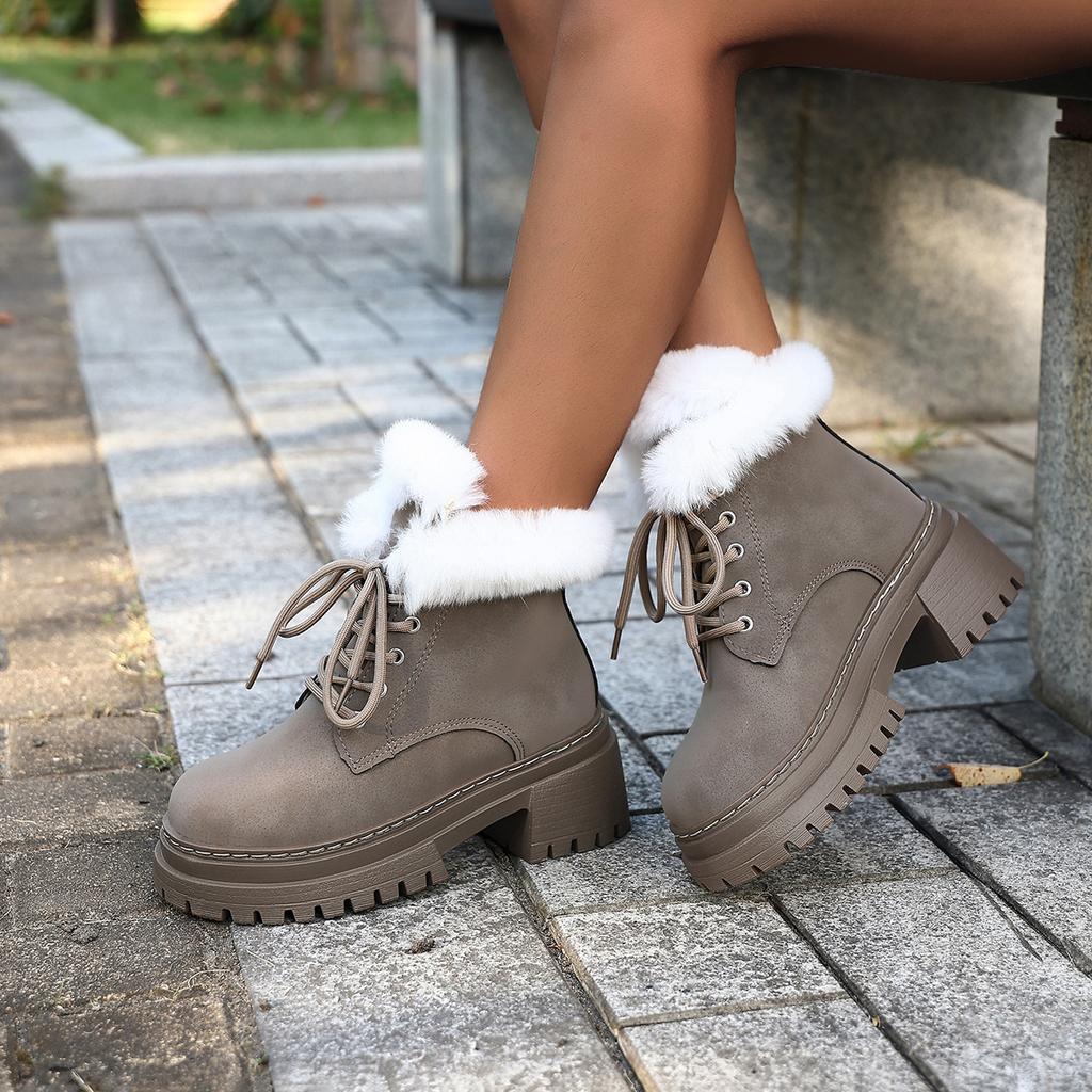 Fashion Women's Leisure Comfortable Snow Boots Winter Velvet Cotton Boots Short Boots Fashionable Versatile Warm Women Shoes