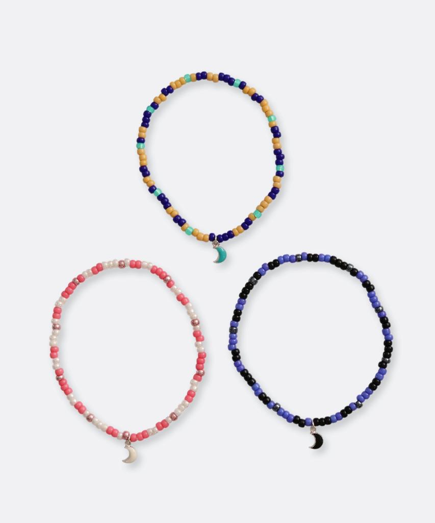 Bonbeau Silver Epoxy Moon Charm Beads Bracelet Silver Epoxy Moon Charm Color Mix Beads Bracelet