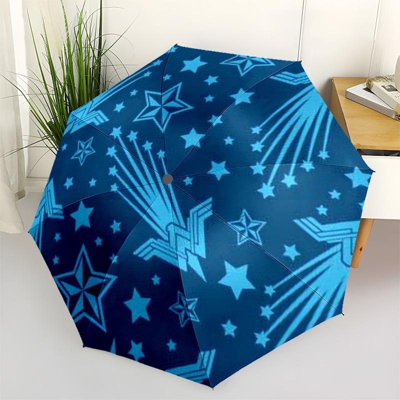 

1pc Wonder Woman Stars and Symbols Umbrella with Plastic Handle,Cartoon Pattern,Suitable for All Seasons Multi-functional Umbrella455