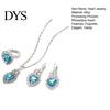 Lightweight Jewelry Set Heart for Women Shiny Rhinestone Elegant Necklace Earrings Ring Bridal Wedding Accessory Stylish