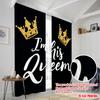 2pcs,2D Plane Printing Curtain Popular King and Queen (29) Durable 100% Polyester Fabric (without Rod) Decorations Outdoor Ldeal