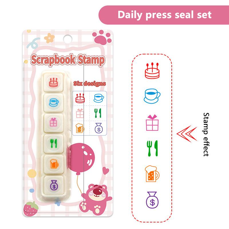 1 Set Scrapbooking Stationery Accessories Kawaii Stamps Decorative Stamps For Arts Diy Crafts Album Journal Planner