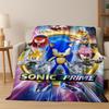 Classic S-Sonic Game Cartoon Hedgehog Flannel Blanket Soft Warm Throw Blanket for Bed Bedroom Room Living Room Travel Picnic Kid