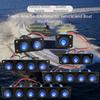01     Waterproof LED Switch Panel 12V 1- 6 Gang Marine Boat RV Car Toggle Button IP67  Blue Circular Joystick Switch Panel