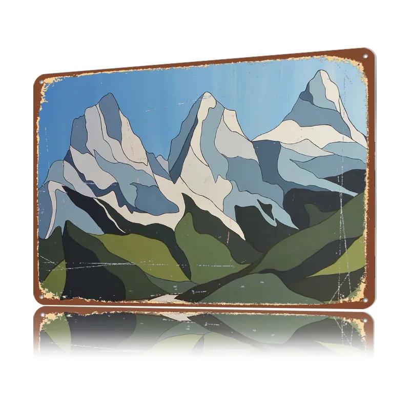 Three Sisters Alberta Personalized D Textured Metal Poster Wall Art Tinplate Sign for Office Decor Room Article Decoration Home
