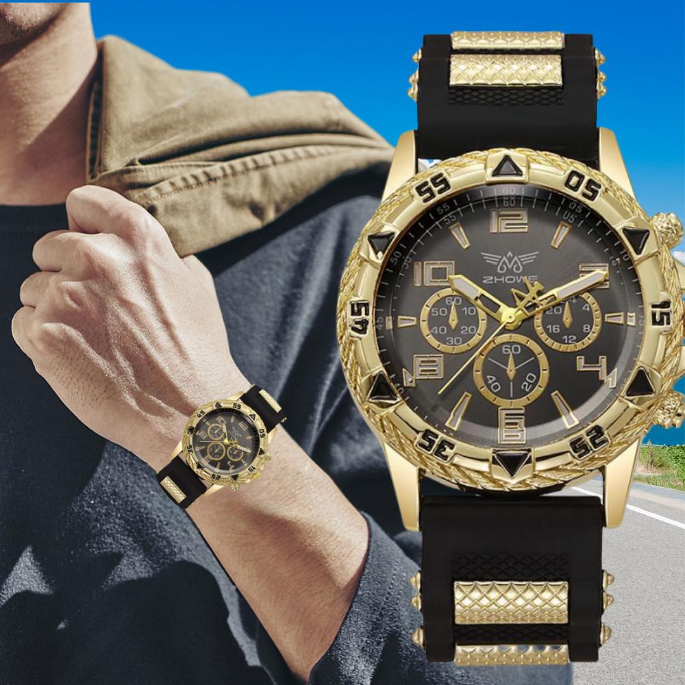 New Large Dial Fake Three Eye Grand Business Men's Casual Quartz Watch Fashionable and Cool Men's Watch for Business