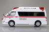 Aoshima 1/32 Scale Rakupla Snap Kit No.02-HM Toyota Himedic Ambulance, Color-Coded Plastic Model