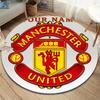 Manchester United F Custom Name Round Area Rug,Carpet Rug for Living Room Bedroom Sofa Playroom Decor,Non-slip Floor Mat