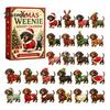 Holiday Dog Advent Calendar 2026 Dachshund Calendar, 24 Days Collectible Surprises with 2D Christmas Ornaments Festive Puppy Figures for Lovers Family
