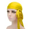 Unisex Adult Satin Long Tail Doo Rag Durag Bandanas Cap Pirate Hat Turban Men Hip Hop Headband Biker Headwrap Women Headwear