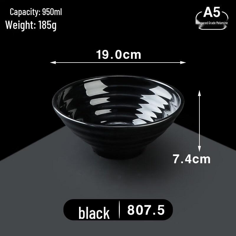 7.5-inch A5 Melamine Ramen Soup Bowls (10-Pack)