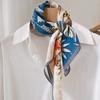 National Style Silk Scarf Women's Summer Versatile Double Crepe Silk 111 Mulberry Silk 71 Small Square Scarf Gift Mother Scarf Shawl