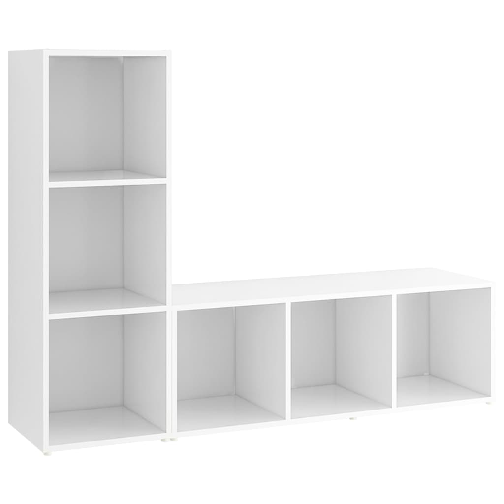 TV Cabinets 2 pcs White 107 x 35 x 37 cm Engineered Wood