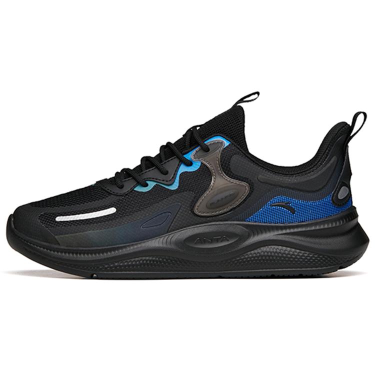 Anta Ling Yun 2 Comfortable Slip Resistant, Abrasion Resistant, Breathable Low Top Running Shoes Men's Black Blue 112145541R-4