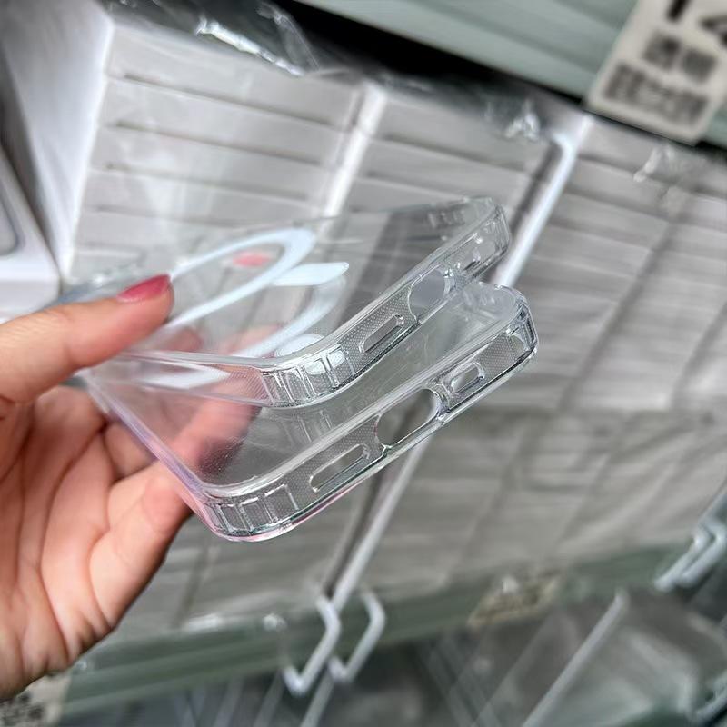 The Acrylic Magnetic Case Is Suitable for IP16e Transparent Phone Cases, Apple 16 Full Package 14/15 Two-in-one Magnetic Hard Case