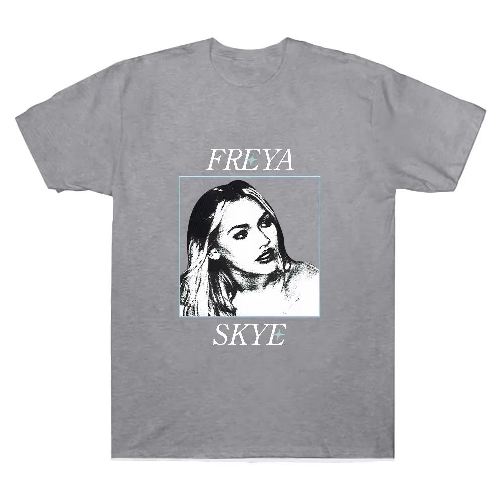 Freya Skye Photo Tee Freya Skye Inspired Album Print Clothing Men Fashion Pure Cotton T Shirts Round Neck Casual Aesthetic Top