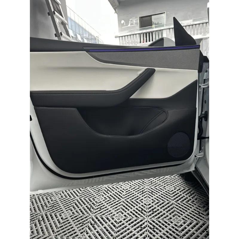 For Tesla Model Y Juniper 2025 Car Door Anti Kick Pads Leather 4PCS Door Panel Protective Pad Sticker Anti Dirt Mat Accessories