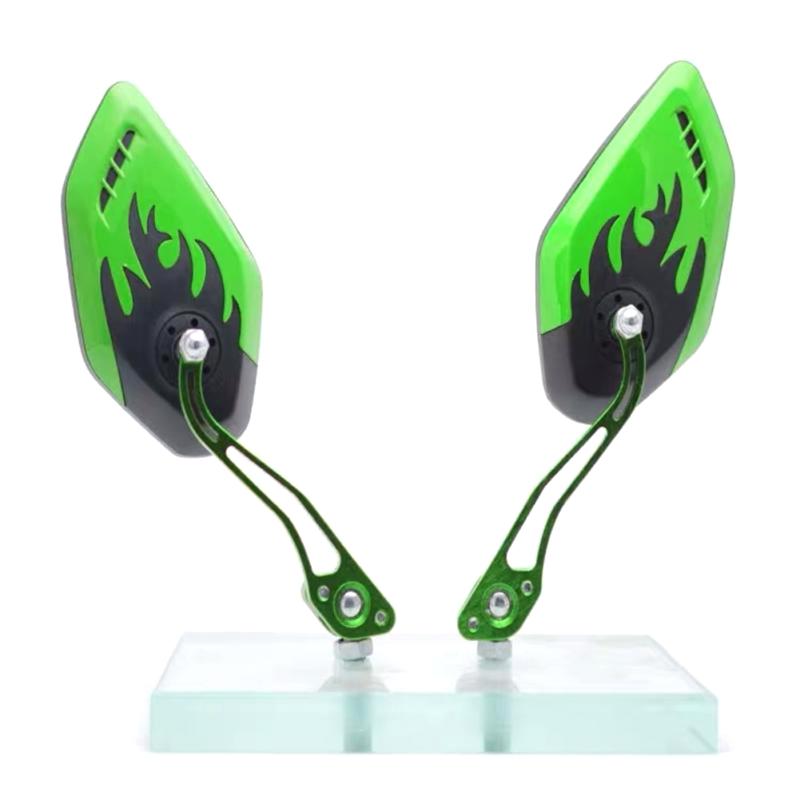 Pairs of Distinctive Flame 8mm 10mm Rearview Side Mirror for Motorcycle Scooter Moped Bike