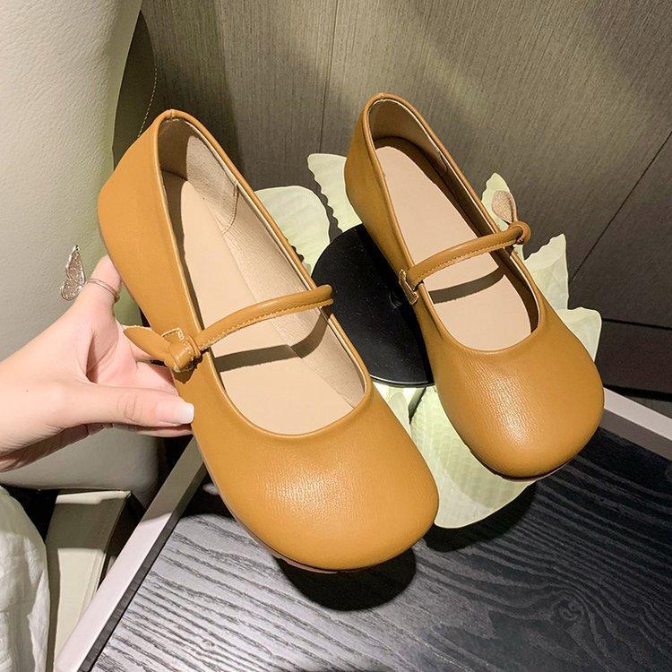Mary Jane Shoes Women's Summer Temperament Versatile Shallow Mouth Soft Bottom Retro Granny Shoes Thick Heeled Single Shoes