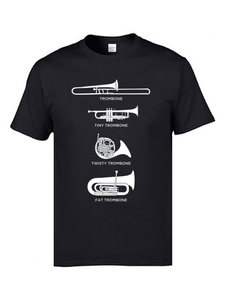 Symphony Music T Shirts Different Types Of Trombone Printed On T-Shirt New Arrival Park Tshirts Family Tee Shirt Father T Shirt