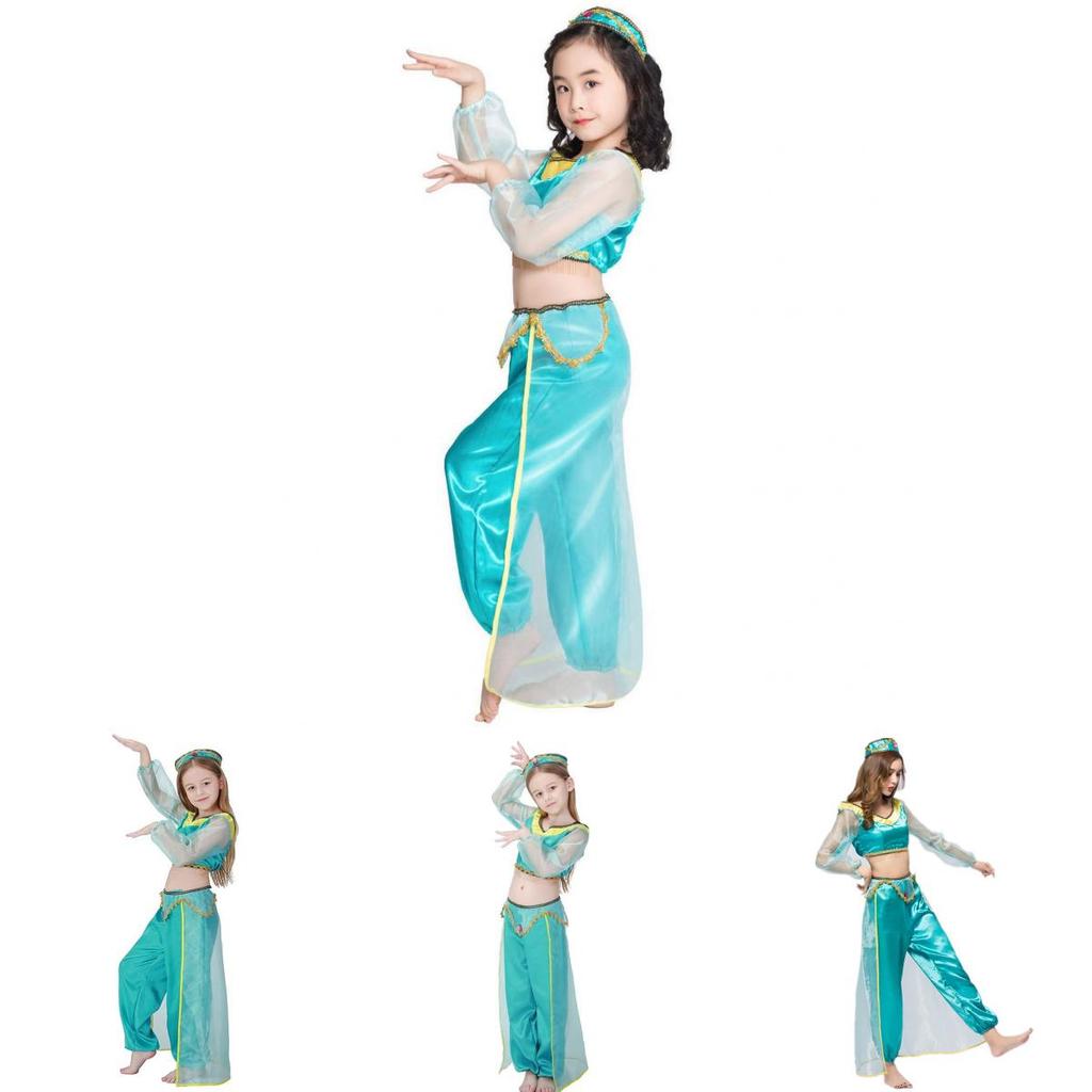 Enchanting Aladdin Princess Jasmine Cosplay Dress Set For Adults And Girls