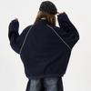 Autumn Winter Stand Collar Loose Casual Zipper Sweatshirt Women Vintage Simple All-match Pullovers Top