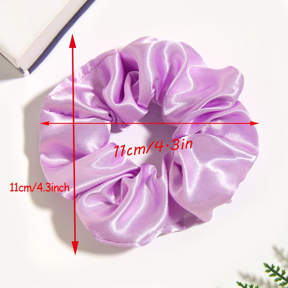 Shiny Satin Solid Color Hair Scrunchie: Korean Style Elastic Fashion Headwear Accessory.