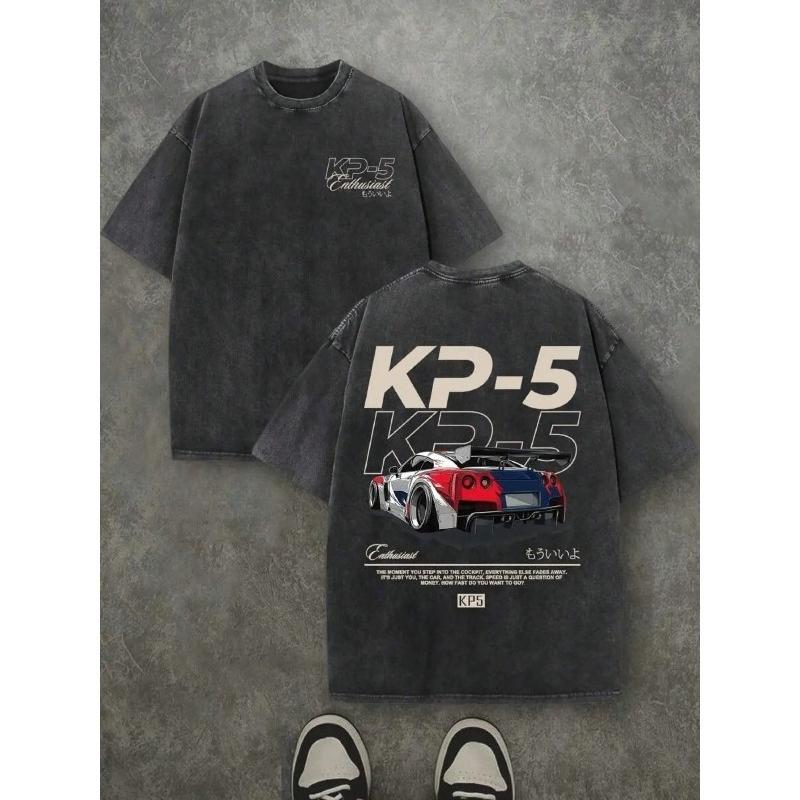 

Чистый Винтажный Стиранный Двусторонний Логотип KP-5 Racing и Дизайн Drift Car для Мужчин, Свободный Уличный Стиль, Идеально Подходит для Фанатов Гоннок, Повседневных Прогулок S чёрный