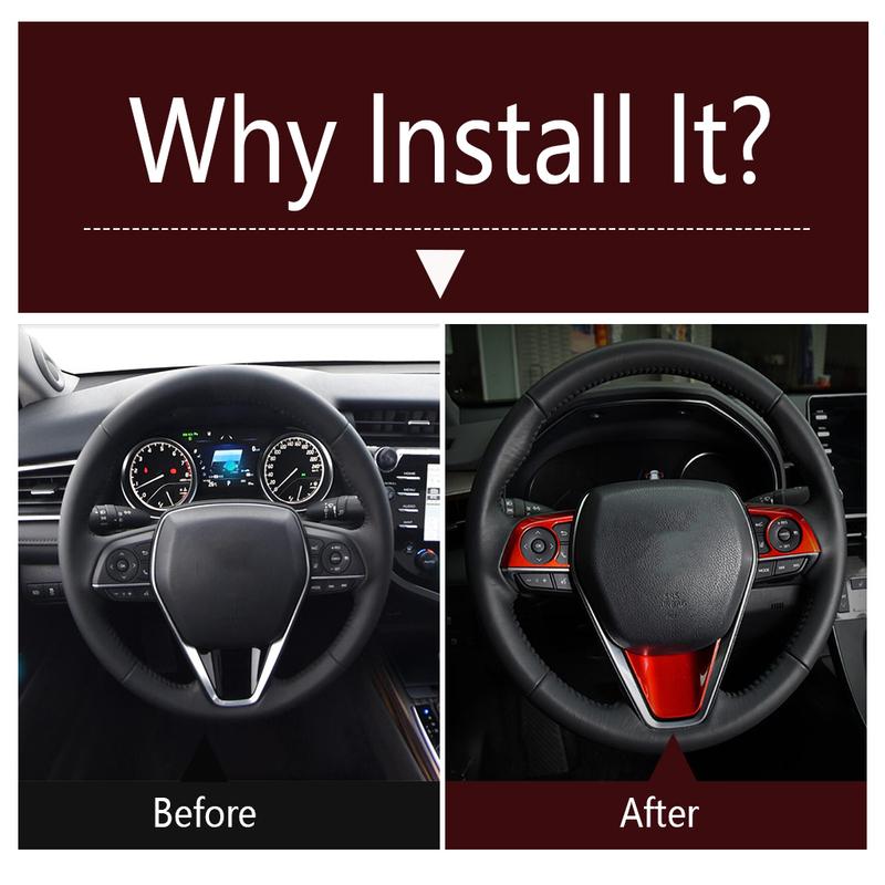 Steering Wheel Button Frame Decoration Cover Trim For Toyota Camry XV70 & Avalon 2018 -  Matte / Carbon Fiber Accessories