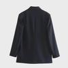 Herbst 2023 Europäischer und amerikanischer Damen-Zweireiher-Blazer mit lockerer Passform und einfarbiger