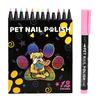 Yousheng 12-Color Pet Nail Art Pen Set Quick Dry Dog Nail Polish Pens for Puppy Cat Soft Brush Tip Creative Pet Grooming