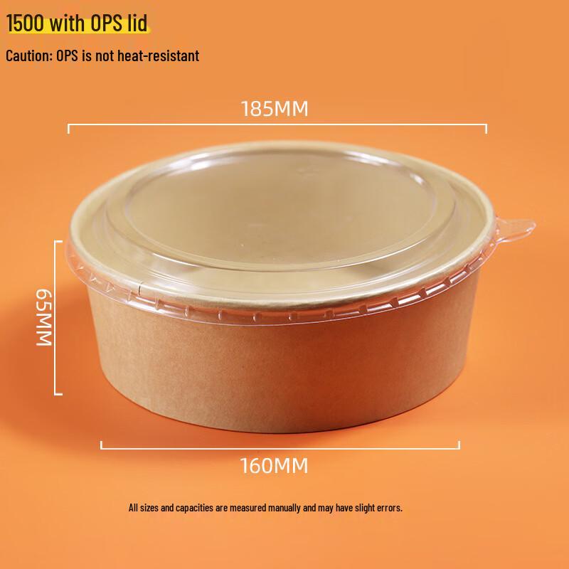 Disposable Kraft Paper Takeaway Bowls with Lids