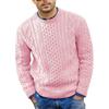 Men's Cable Knit Sweater, Slim Fit Long Sleeve Crew Neck Pullover Jumper for Fall Winter European Style