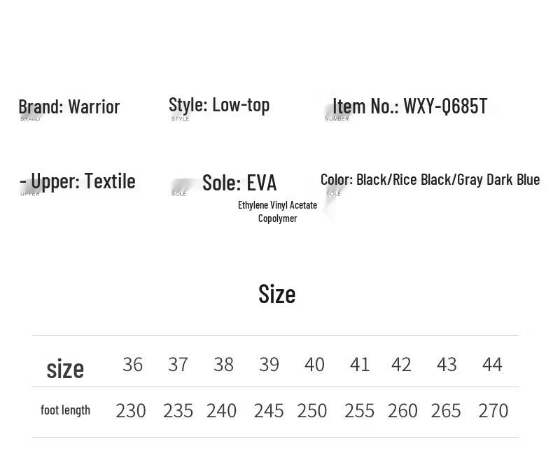 Warrior Q685T Men's Rotary Buckle Athletic Shoes