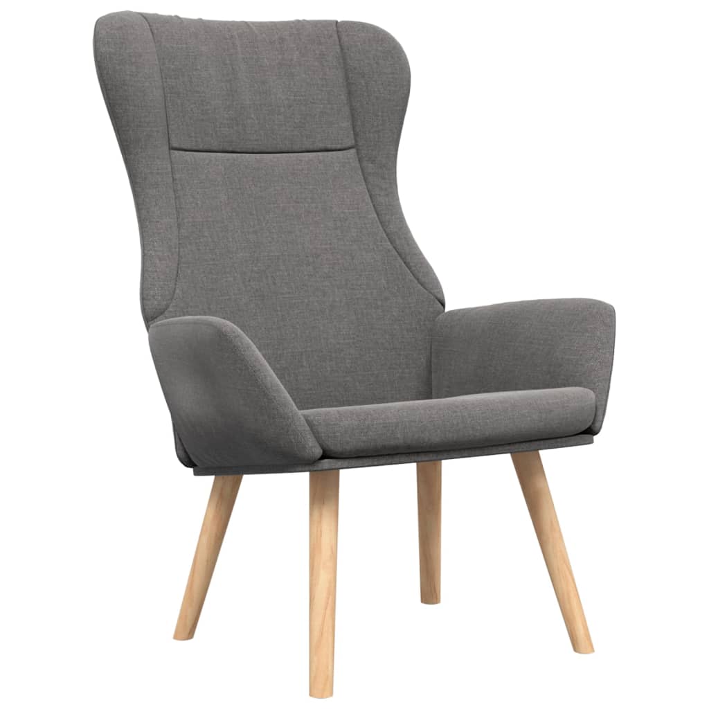 Relax Armchair with Footstool Light Grey Fabric