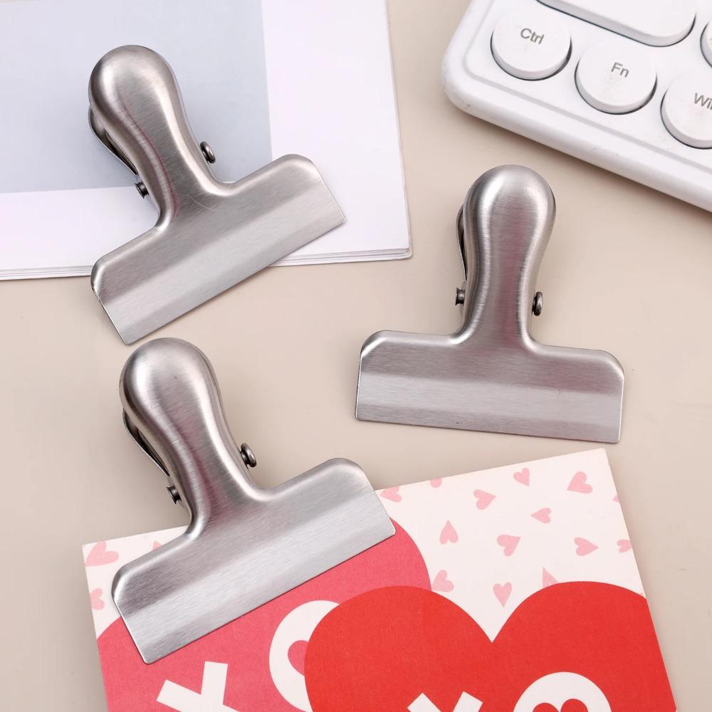 8PCS Stainless Steel Food Packages Clamp Round Corner Office Ticket Clip Photo Clip  Painting