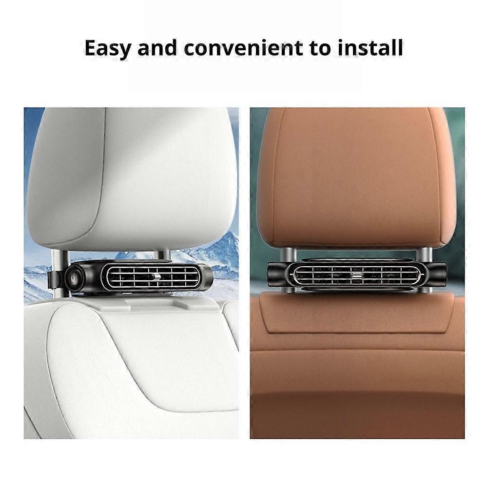 Car Seat Back Fan with Velcro Straps 3 Speed USB Cooling for Rear Passenger